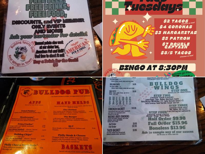 Bulldog Sports Grill Menu