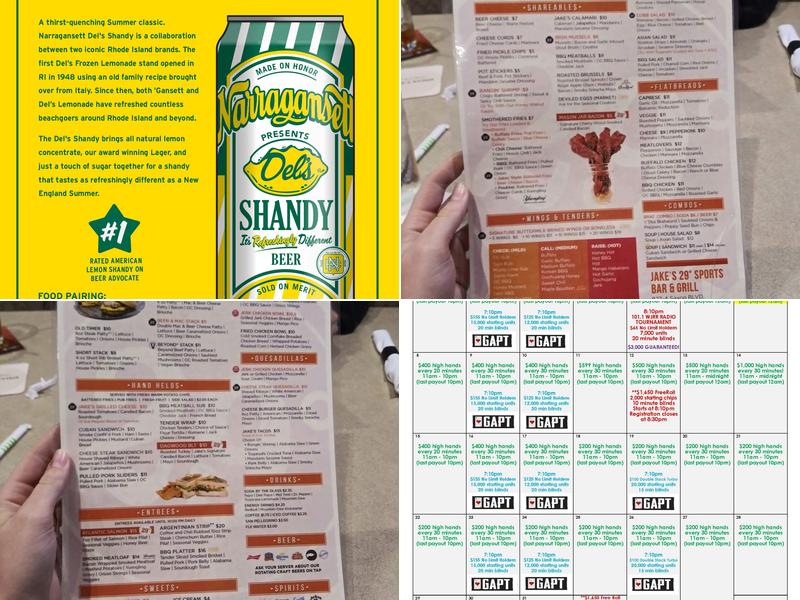 Jake's 29° Sports Bar and Grill Menu