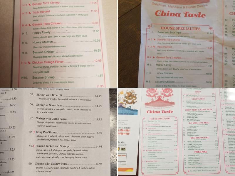 China Taste Menu
