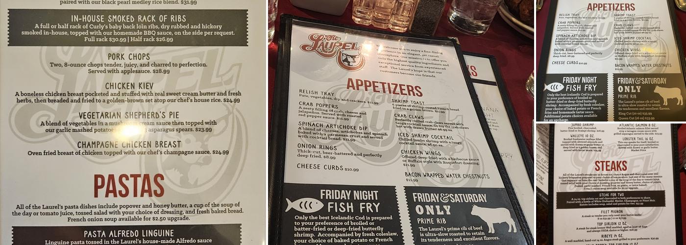 Laurel Supper Club Menu