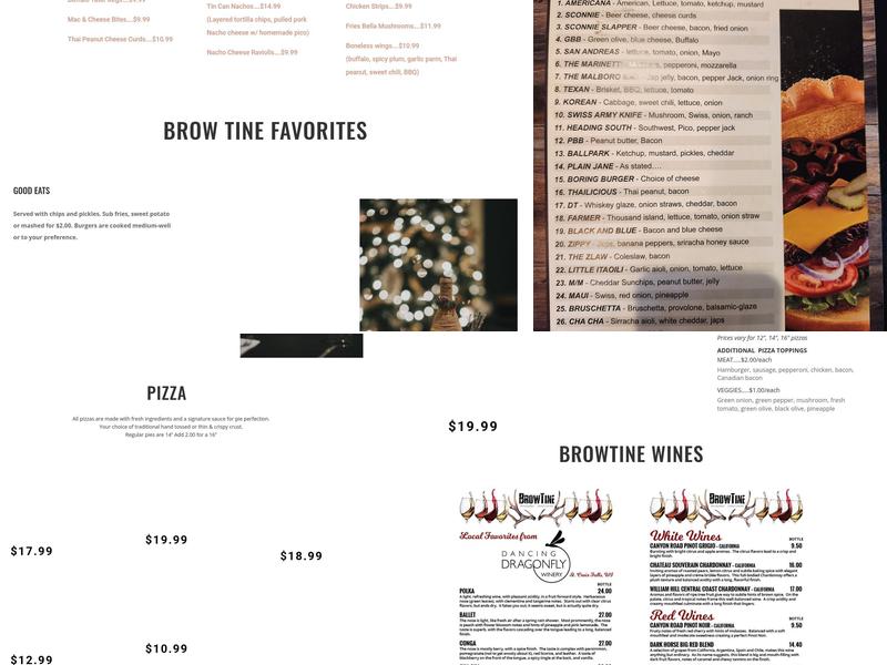 BrowTine Menu