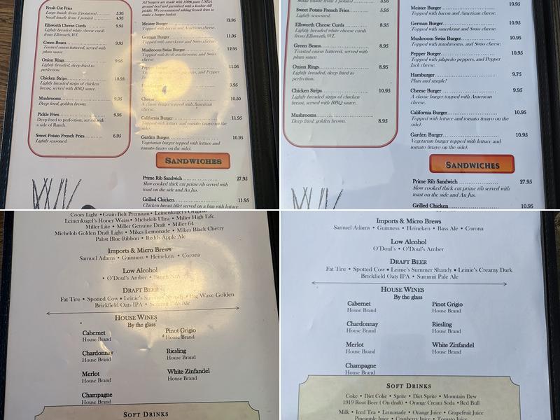 Meister's Cedar Lake Grill and Bar Menu