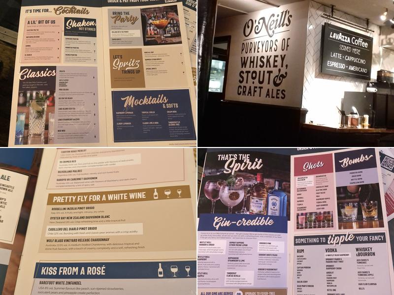 O'Neill'S Liverpool Menu