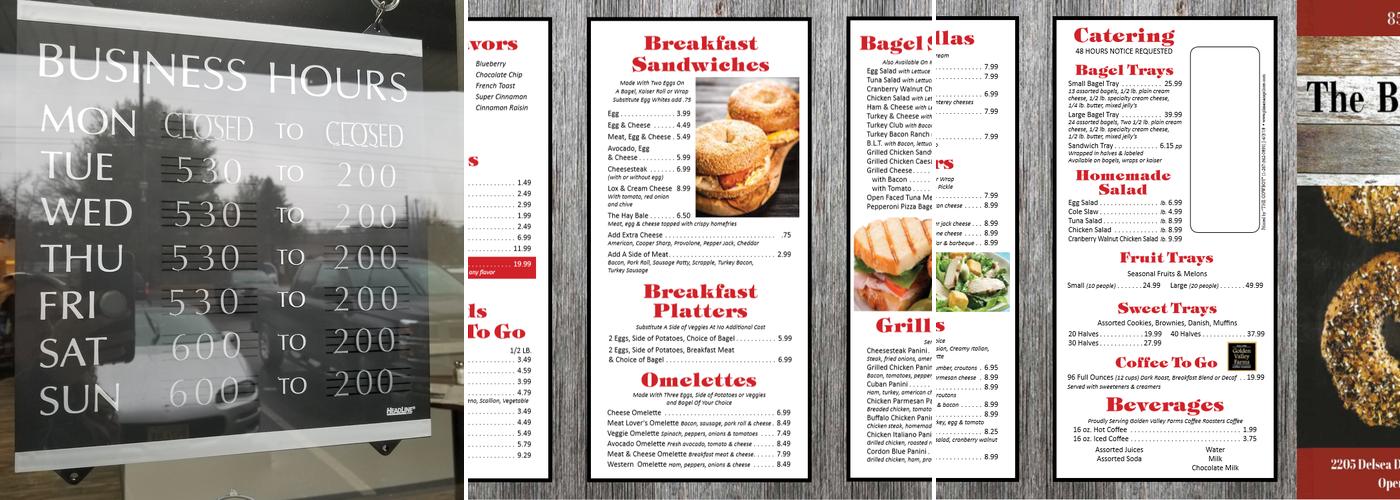 The Bagel Barn Bakery & Cafe Menu