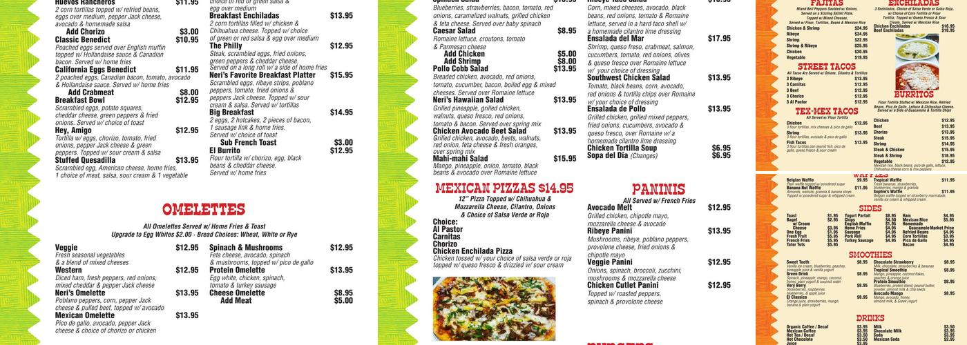 Neri’s Cafe And Mexican Grill Menu