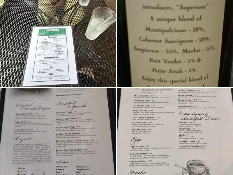 Woodbury Station Cafe Menu