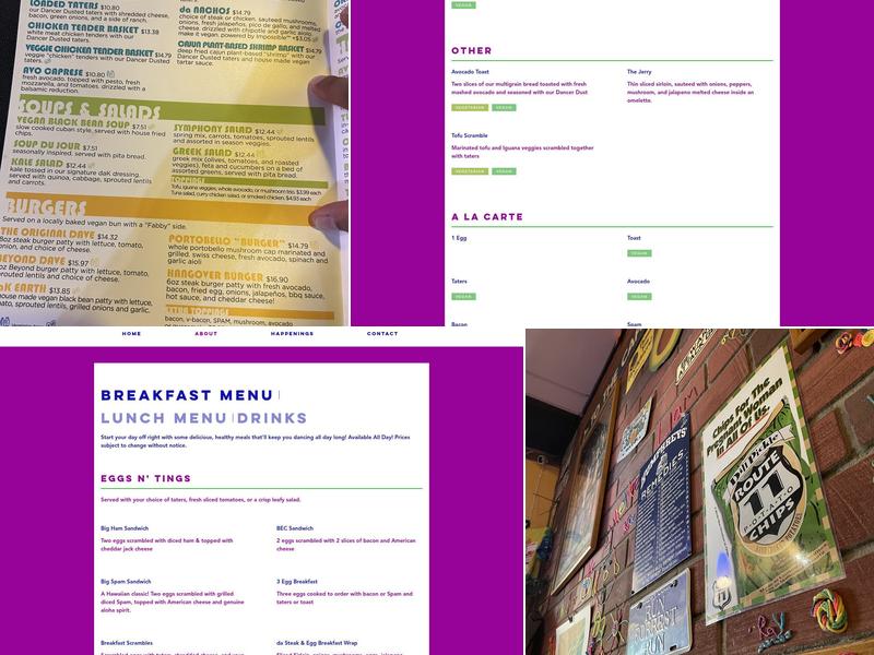 Dancing Avocado Kitchen (daK) Menu