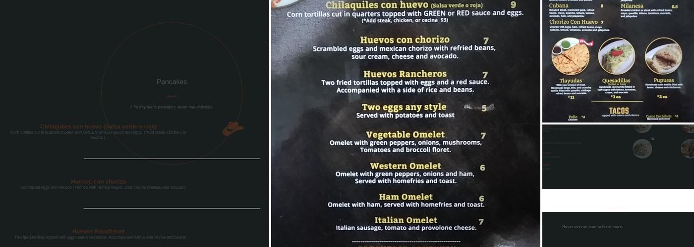 Milly's Restaurant Menu