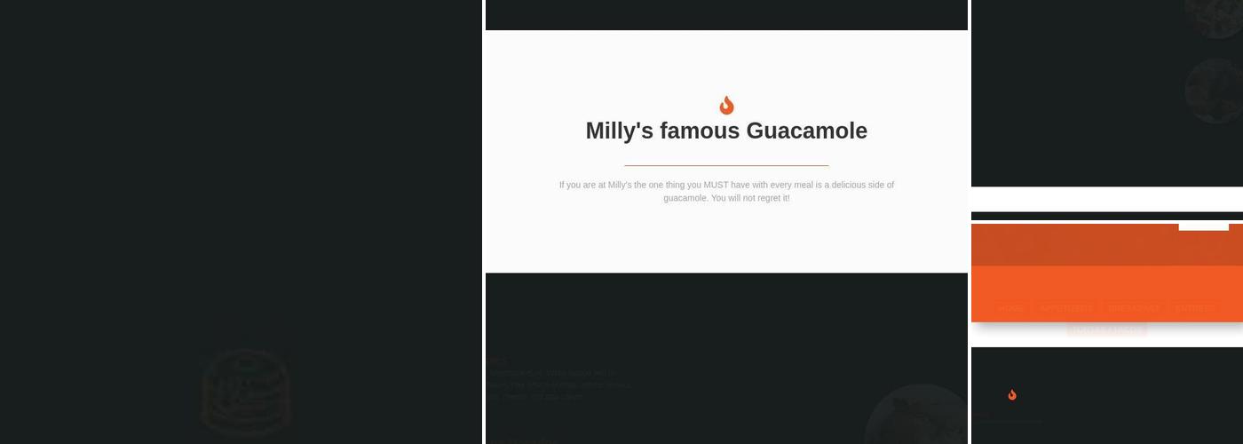 Milly's Restaurant Menu