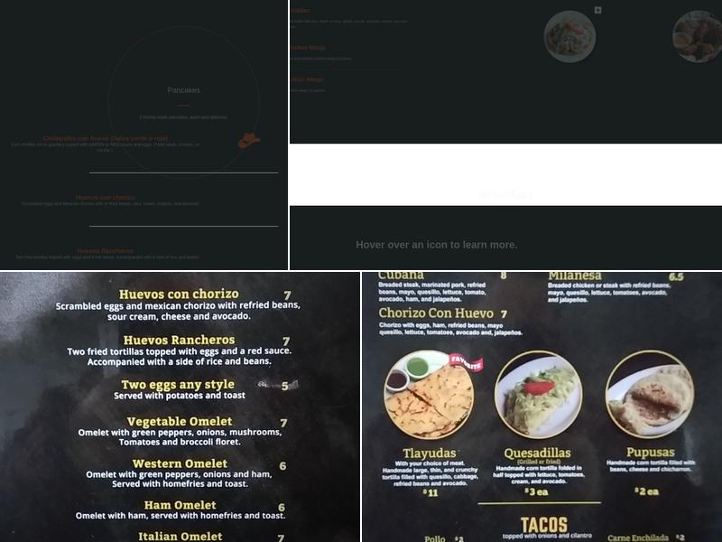 Milly's Restaurant Menu