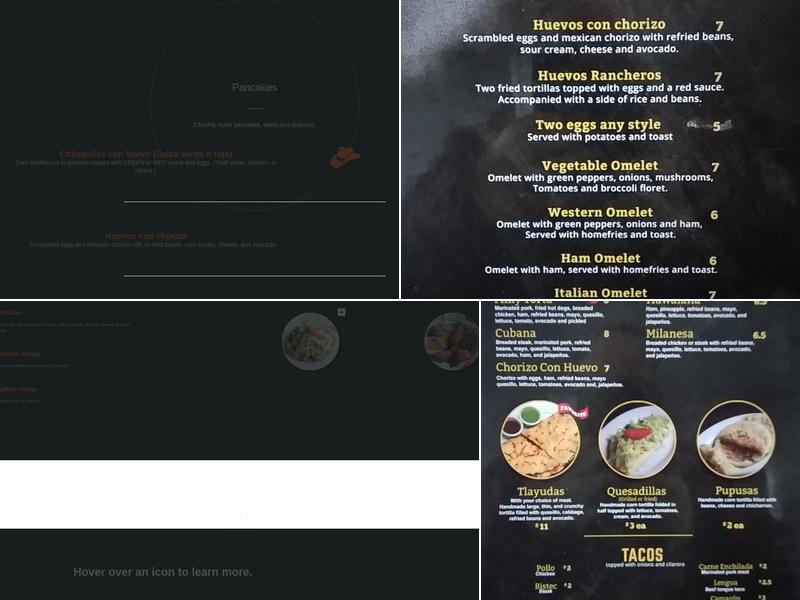 Milly's Restaurant Menu