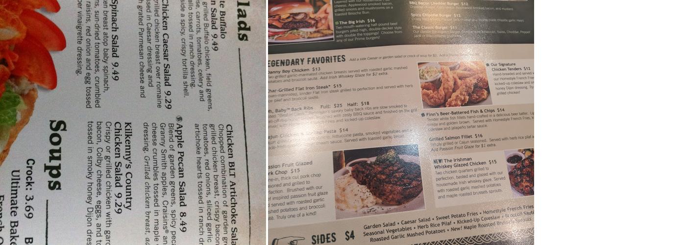Bennigan's Menu