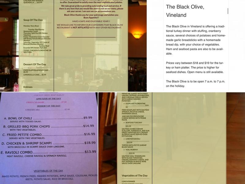 Black Olive Restaurant & Pizzeria Menu