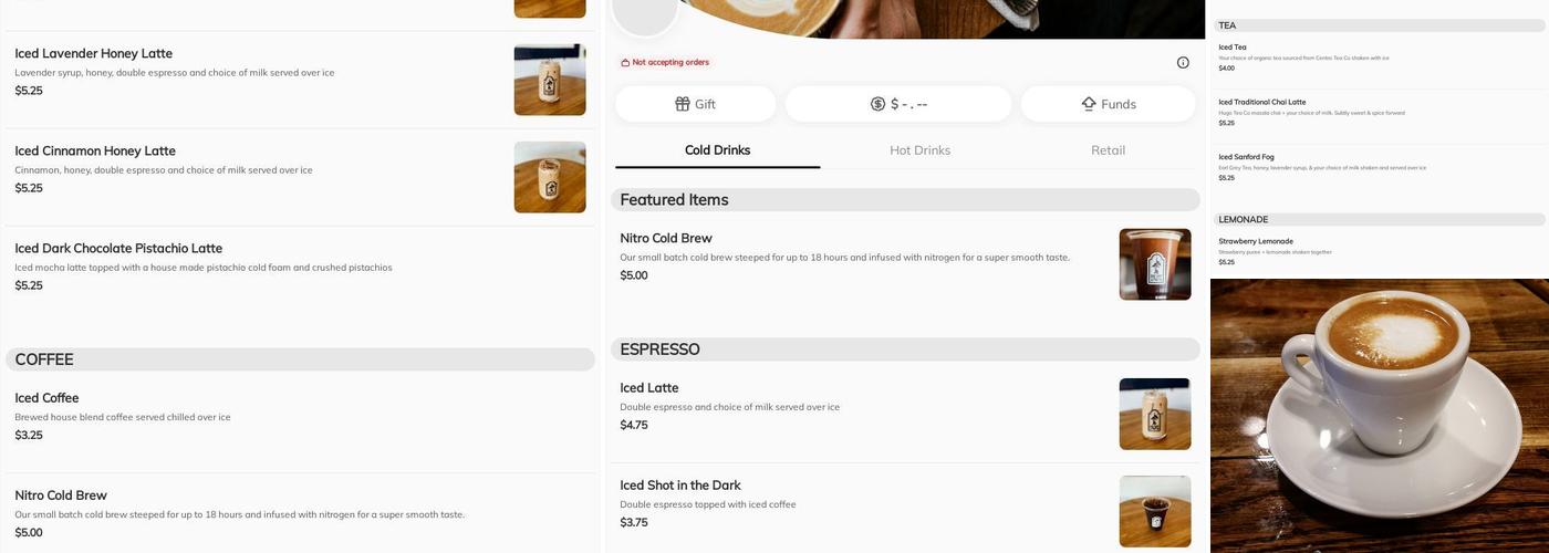 Palate Coffee Roasters Menu