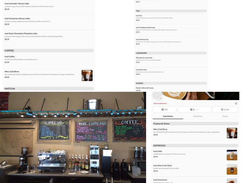 Palate Coffee Roasters Menu