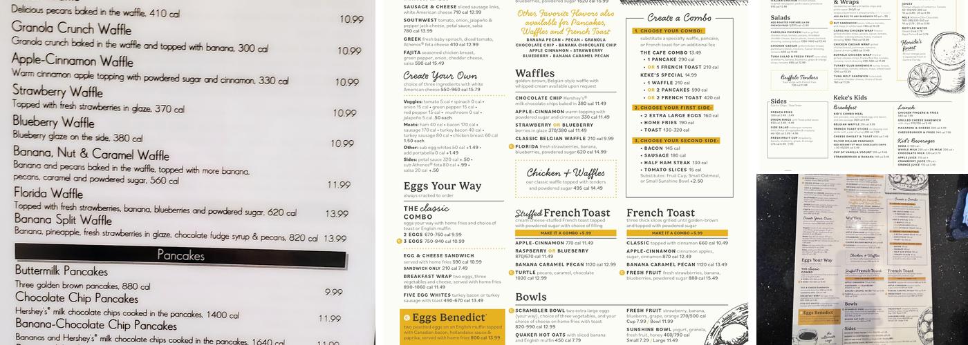 Keke's Breakfast Cafe Menu