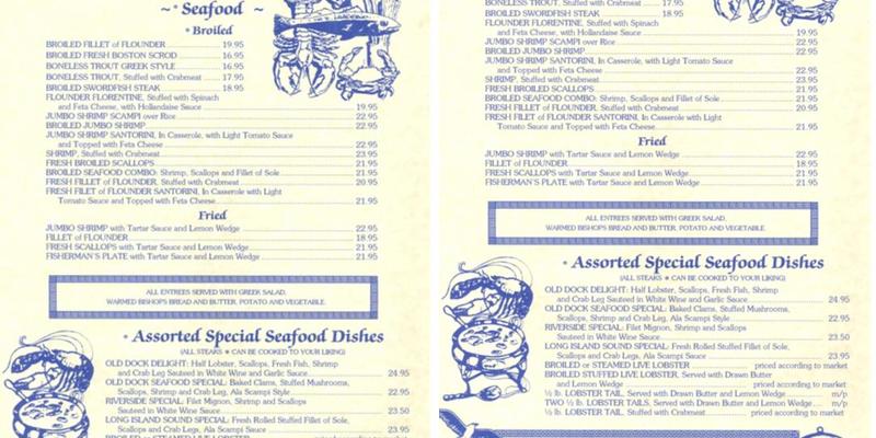 Old Dock Inn Menu