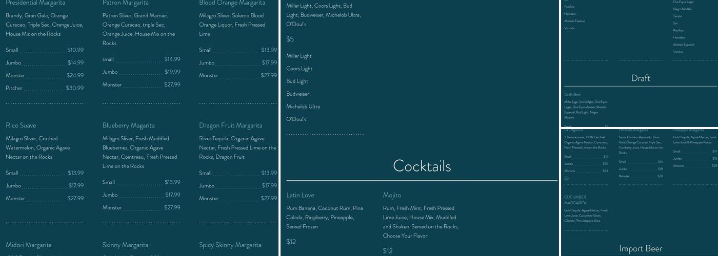 El Tequila's Authentic Mexican Restaurant Menu