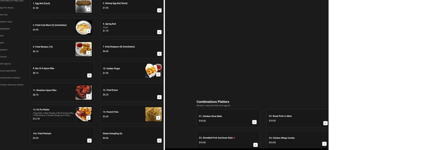 China King Menu