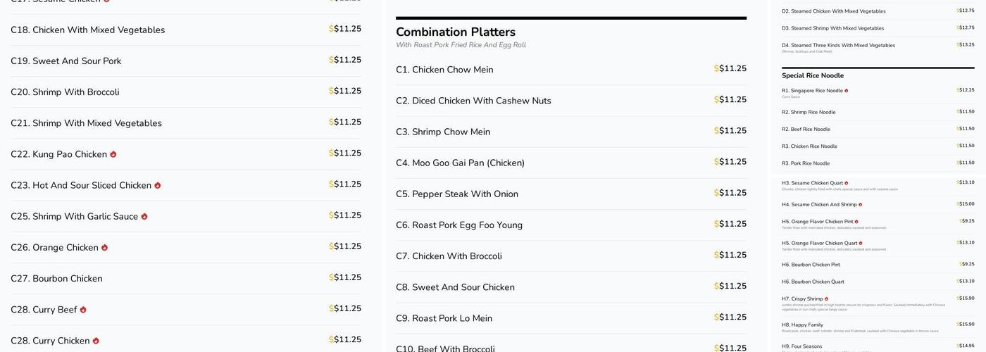 Great Wall Restaurant Menu