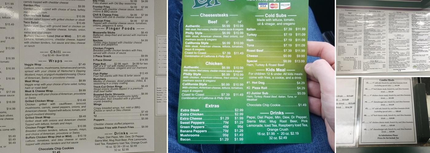 CC Peppers Menu