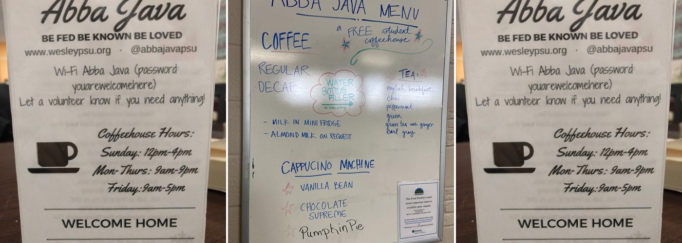 Abba Java Coffeehouse Menu