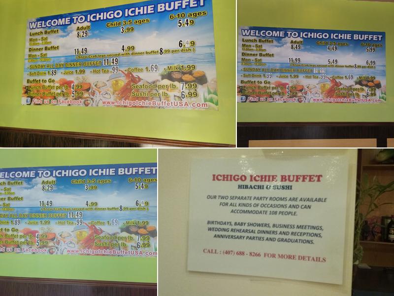 Ichigo Ichie Buffet Menu