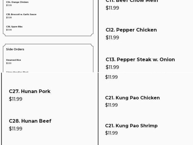 Wah Yoan Chinese Food Menu