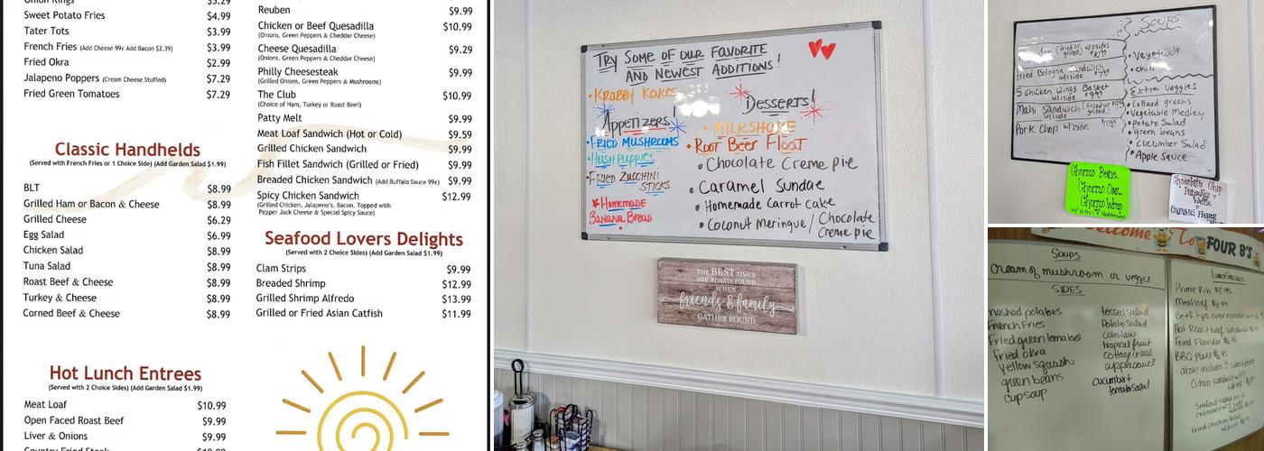 4-B's Restaurant Menu