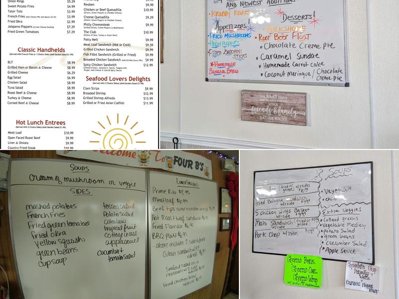 4-B's Restaurant Menu