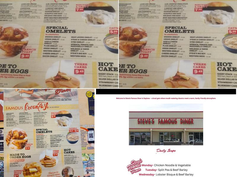 Steve's Famous Diner Menu