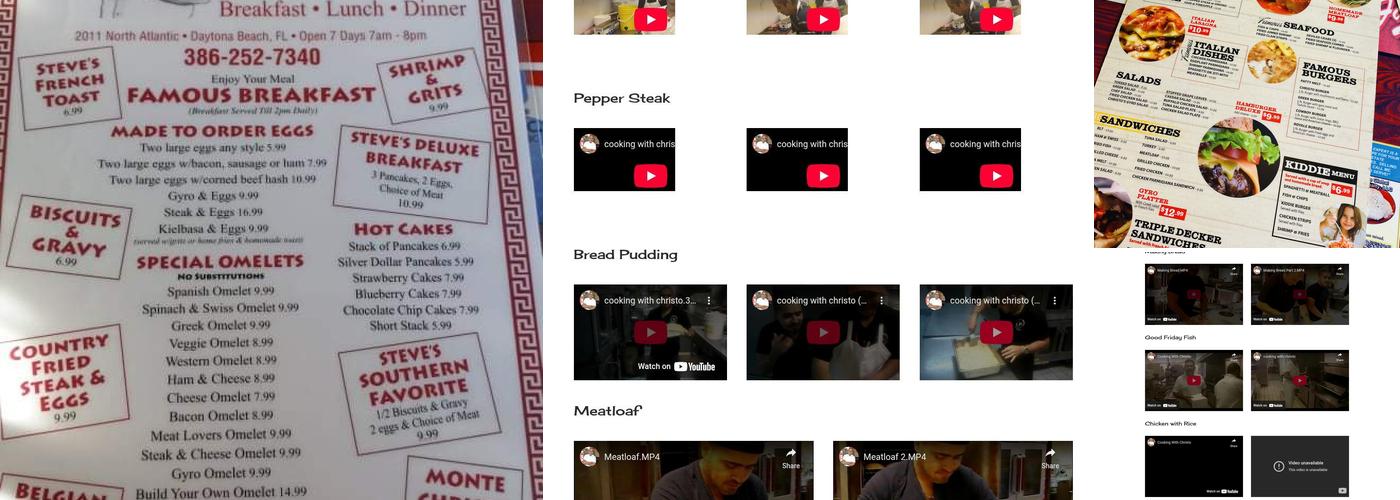 Steve's Famous Diner Menu