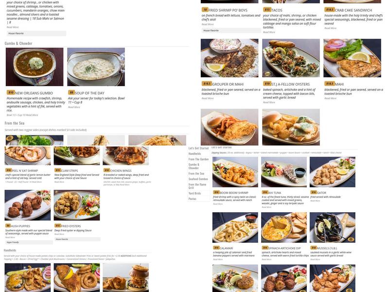 St Johns River Steak & Seafood Menu