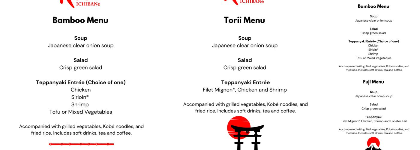 Kobé Japanese Steakhouse - Longwood Menu