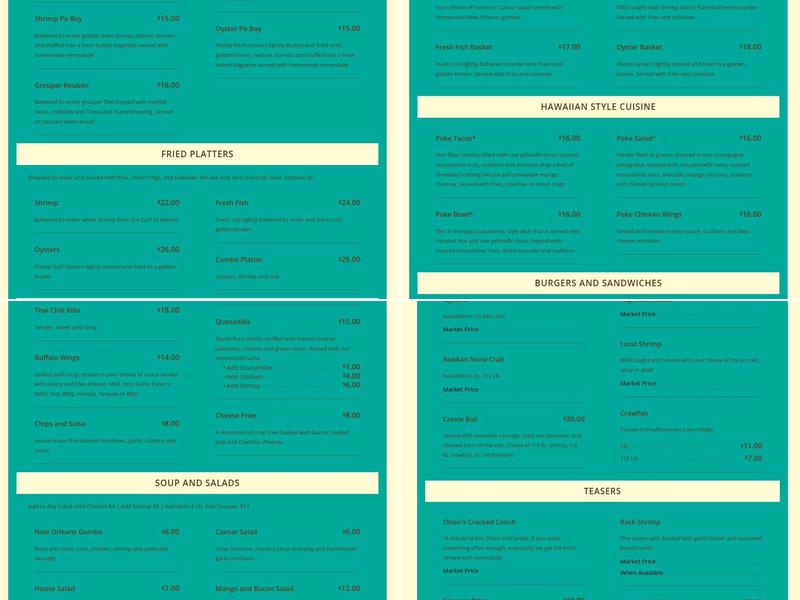 Off the Hook Raw Bar & Grill Menu