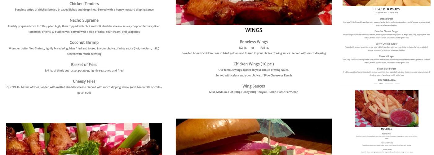 Oasis Tiki Bar & Grill Menu