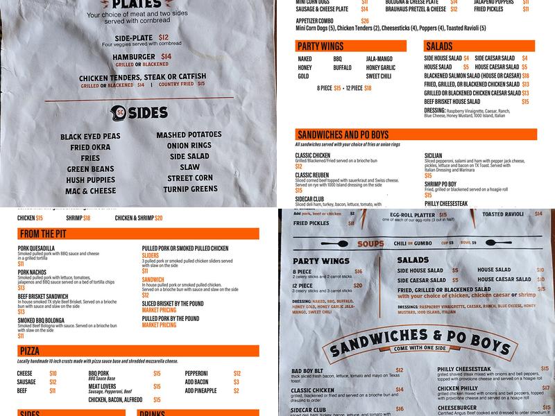 Sidecar Cafe Memphis Menu