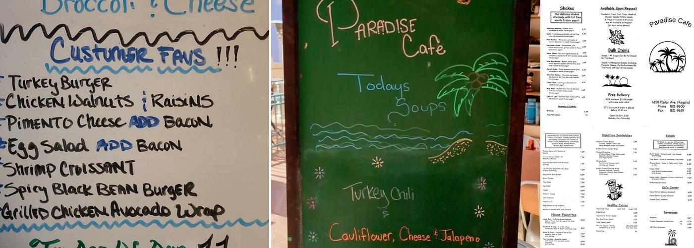 Paradise Cafe Menu