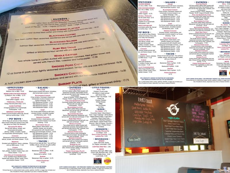 Soul Fish Cafe Menu