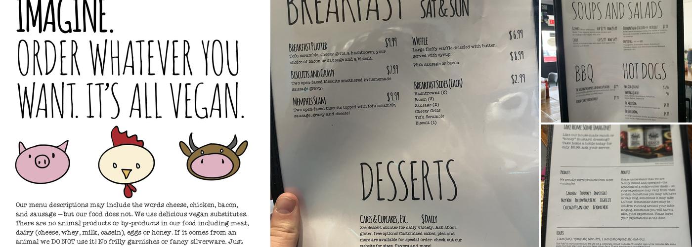 Imagine Vegan Cafe Menu