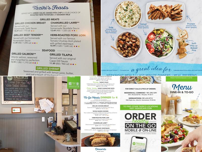 Taziki's Mediterranean Cafe - Mendenhall Menu