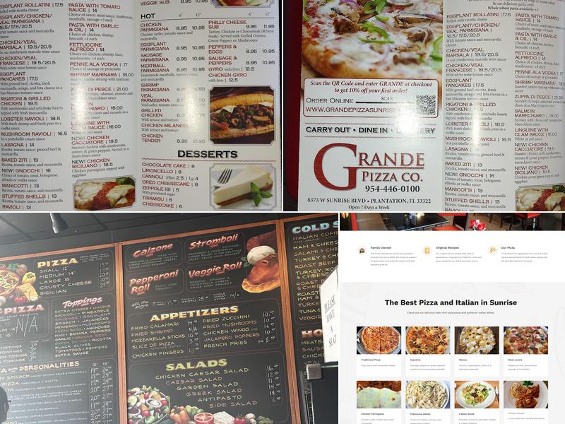 Grande Pizza Menu