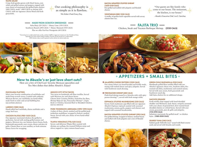Abuelo's Mexican Restaurant Menu