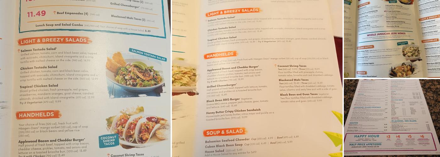 Bahama Breeze Menu