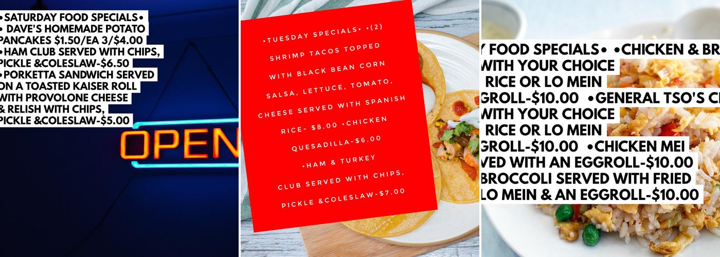 Moore's Cafe Menu