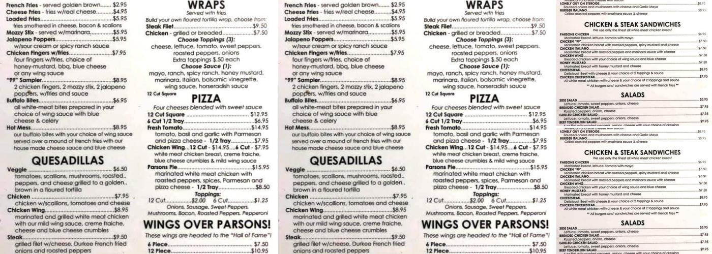 Hun's Cafe 99 Menu