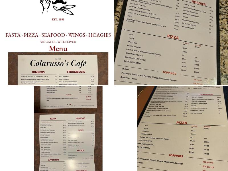 Colarusso's Cafe Menu