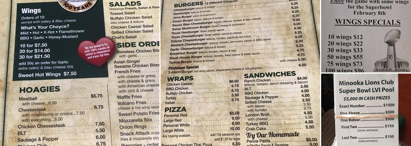 Joyce's Cafe Menu