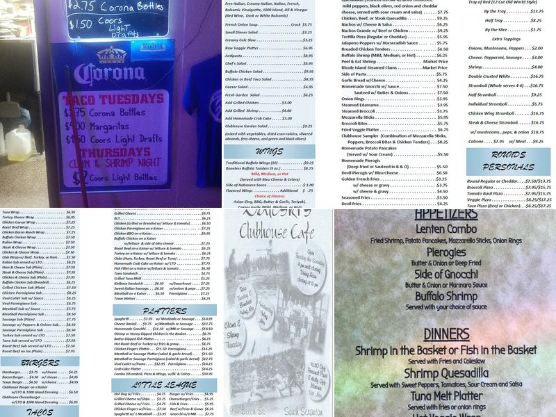 Zaleski's Clubhouse Cafe Menu