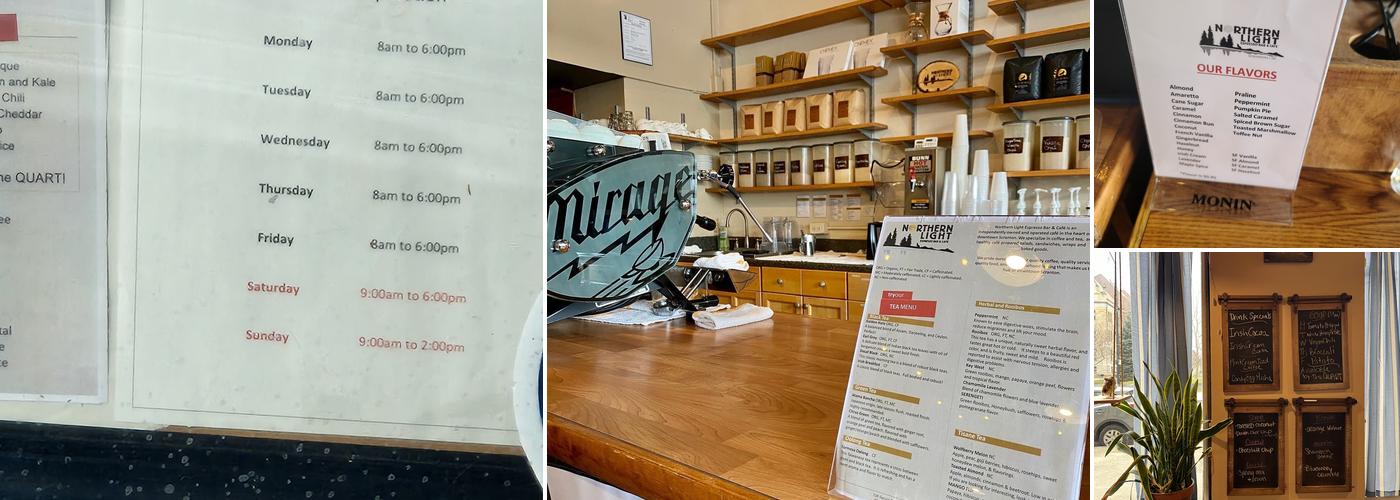 Northern Light Espresso Bar and Cafe Menu